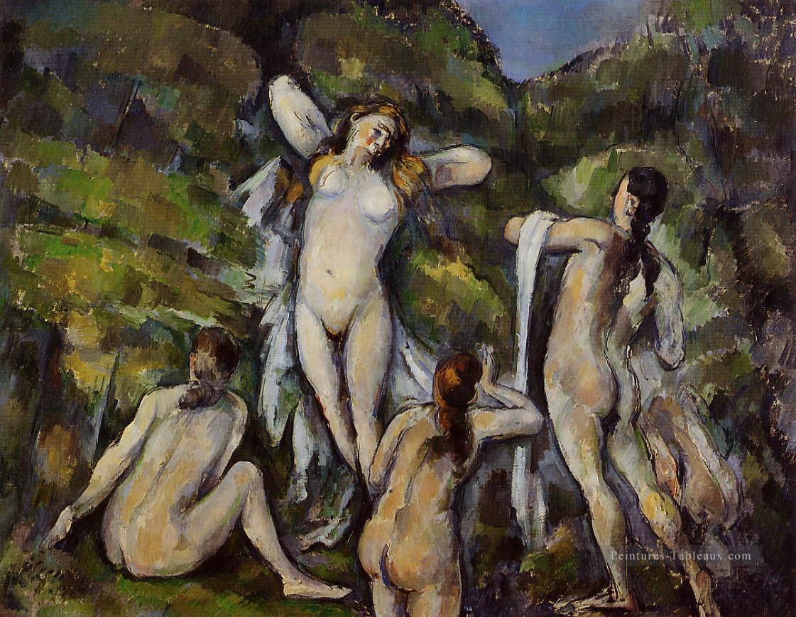 Quatre baigneurs 1890 Paul Cézanne Peintures à l'huile